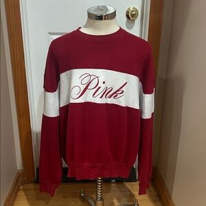 PINK  Crewneck Sweatshirt - Red & White
